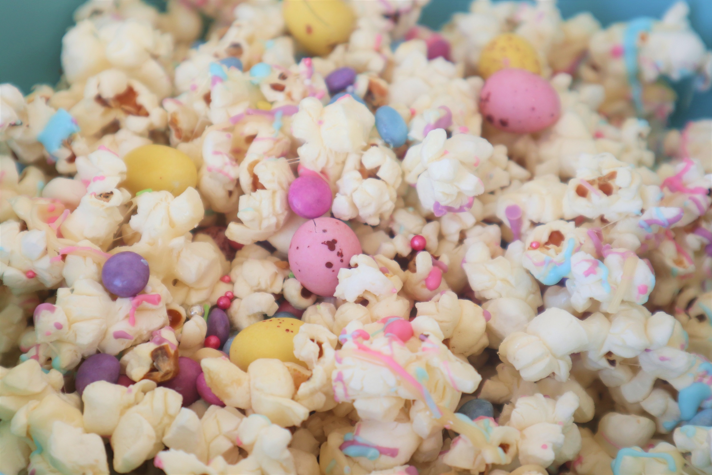 Marshmallow popcorn voor Pasen