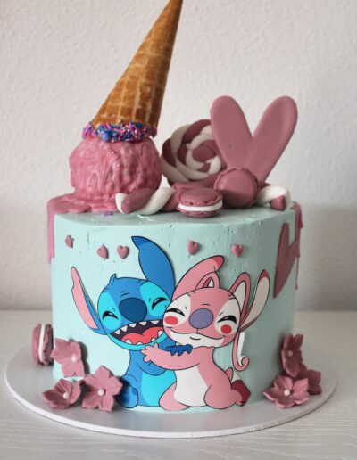 Stitch taart, Stitch en Angel taart